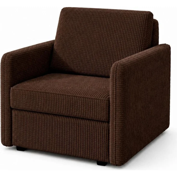 KRISAN MÖBEL Sessel ARIA mit Schlaffunktion 95 × 84 x 95 cm in Bronze Cordstoff Liegefläche 83 × 190 cm in Braun – Bild 1