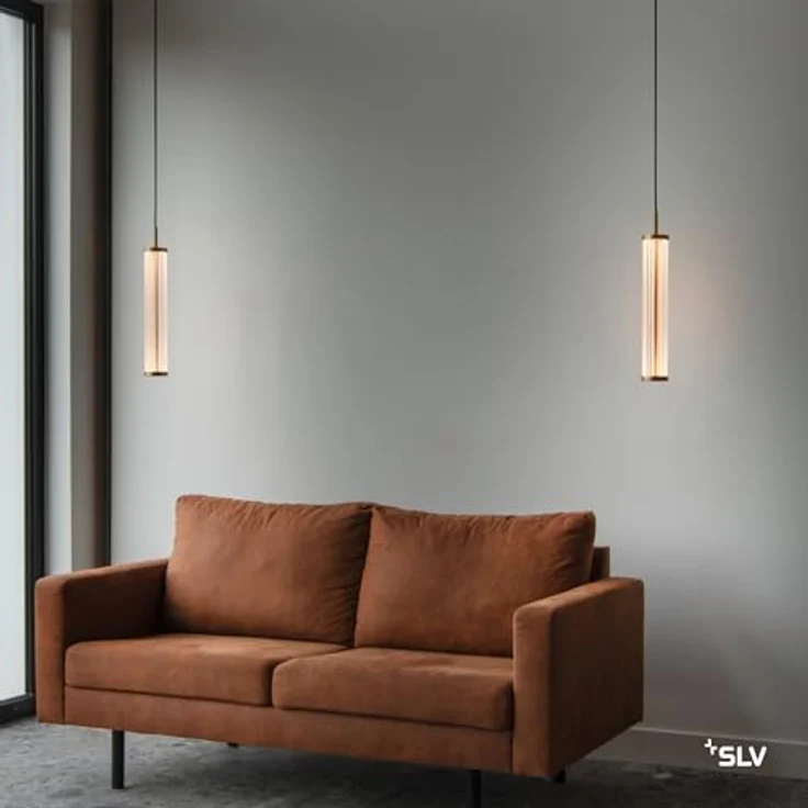 SLV QUIMERA Pendelleuchte, 150 cm, 2700K, PHASE, gebürstet messing, hochwertige PVD-Beschichtung – Bild 2