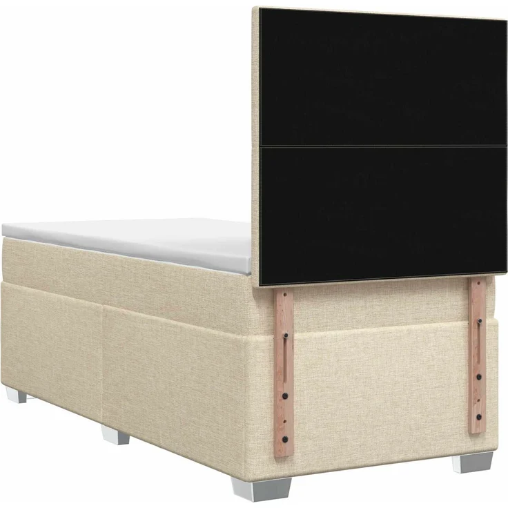 vidaXL Boxspringbett mit Matratze mit Kopfteil Creme 80x200 cm Stoff 3453281 – Bild 7
