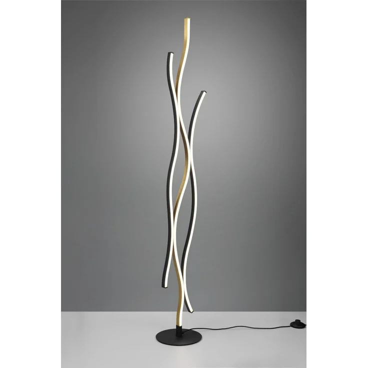 LED Stehleuchte BLAZE dimmbar Lichtfarbe einstellbar Schwarz Gold, Höhe 138cm – Bild 3