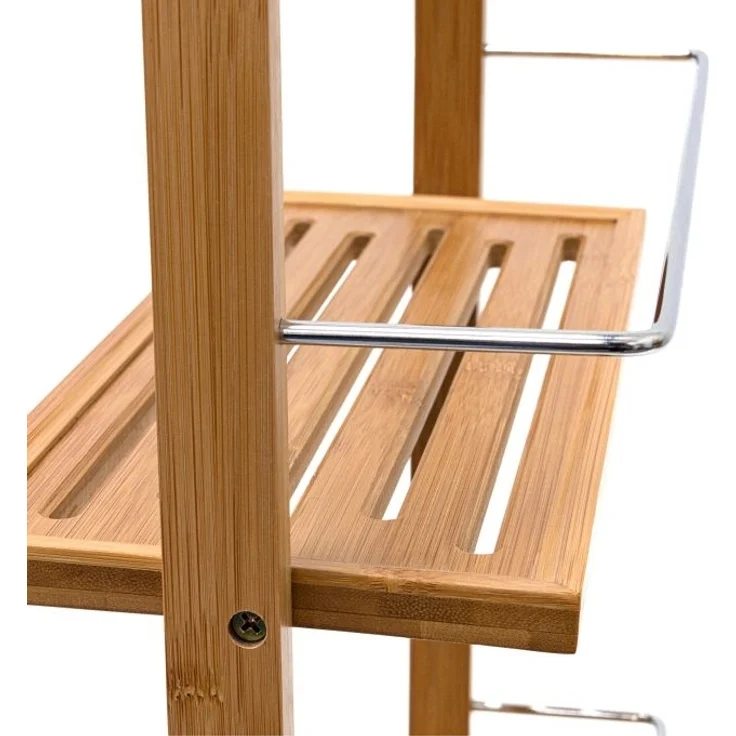 Relaxdays Duschregal mit 2 Ablageböden, Bambus natur, 38 x 15,5 x 53 cm – Bild 8