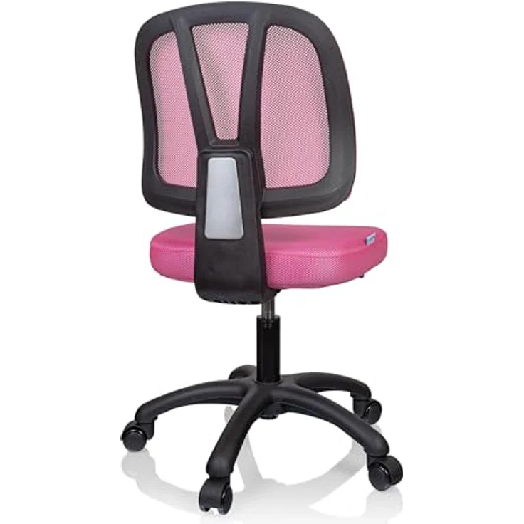 hjh OFFICE 736421 Kinder Schreibtischstuhl Kid YU 200 Netz Drehstuhl mit atmungsaktiver Rückenlehne, Rosa – Bild 8