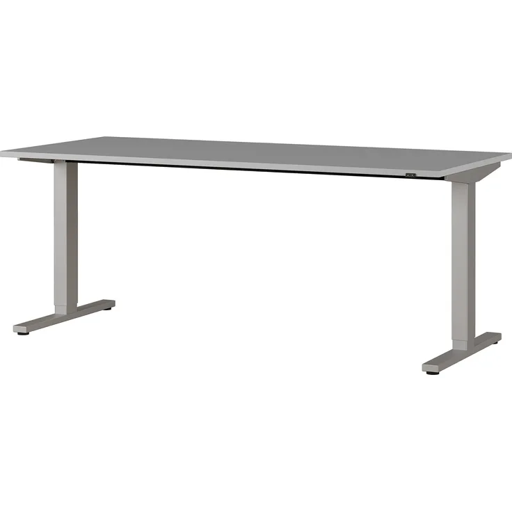 Germania Schreibtisch 4244-583, in Lichtgrau/Silber, elektrisch höhenverstellbar, 180 x 120 x 80 cm (BxHxT)