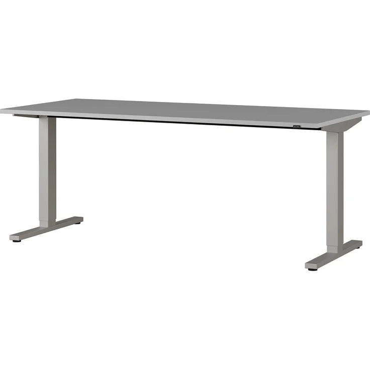 Germania Schreibtisch 4244-583, in Lichtgrau/Silber, elektrisch höhenverstellbar, 180 x 120 x 80 cm (BxHxT) – Bild 1
