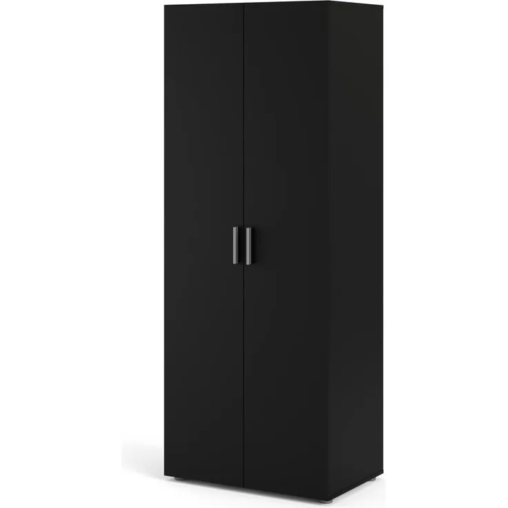 Petra Kleiderschrank Garderobe 2 trg. mattschwarz Schlafzimmer Schrank Möbel