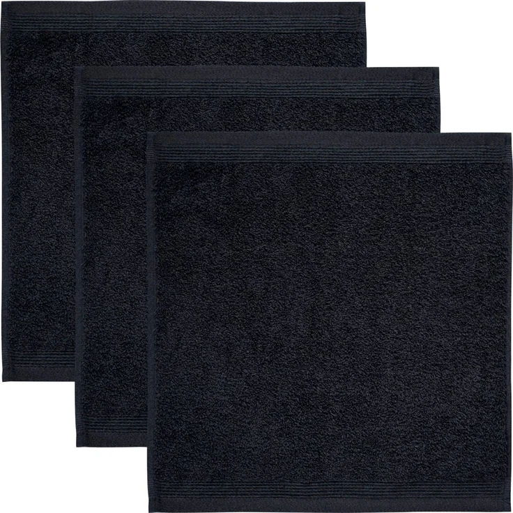 Möve Superwuschel Seiftuch 30x30 cm aus 100% Baumwolle, Black 3er Set – Bild 1
