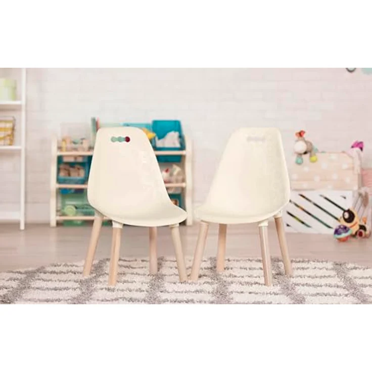 B. toys - Kid Century Modern: Stuhl-Set - Beige - Stühle für Kinder - 2 Stühle - Holzbeine - Möbel für Kinder - 3 Jahre + – Bild 2