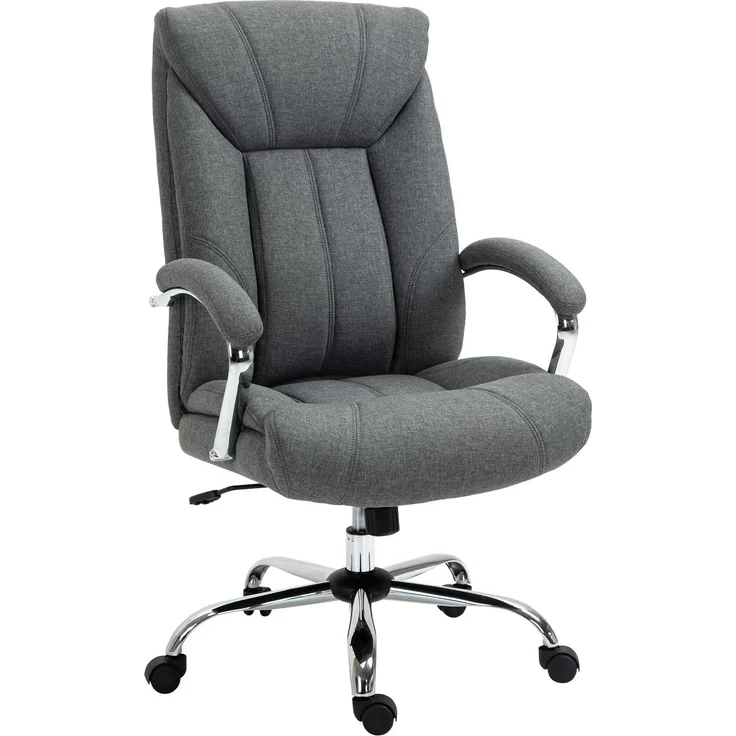 MELAYR, Bürostuhl mit Wippfunktion ergonomischer Stuhl mit gepolsterte Armlehne Kopfstütze, 65 x 78 x 118 cm, Grau – Bild 1