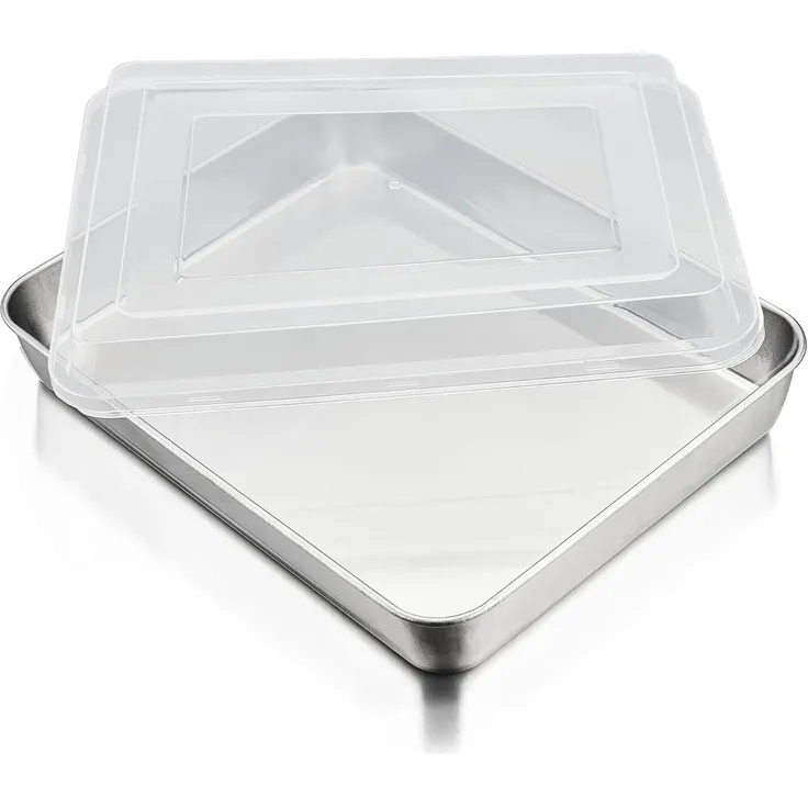 Homikit Edelstahl Backblech mit Deckel 26,5x20,5x4,7 cm Ghostwriter