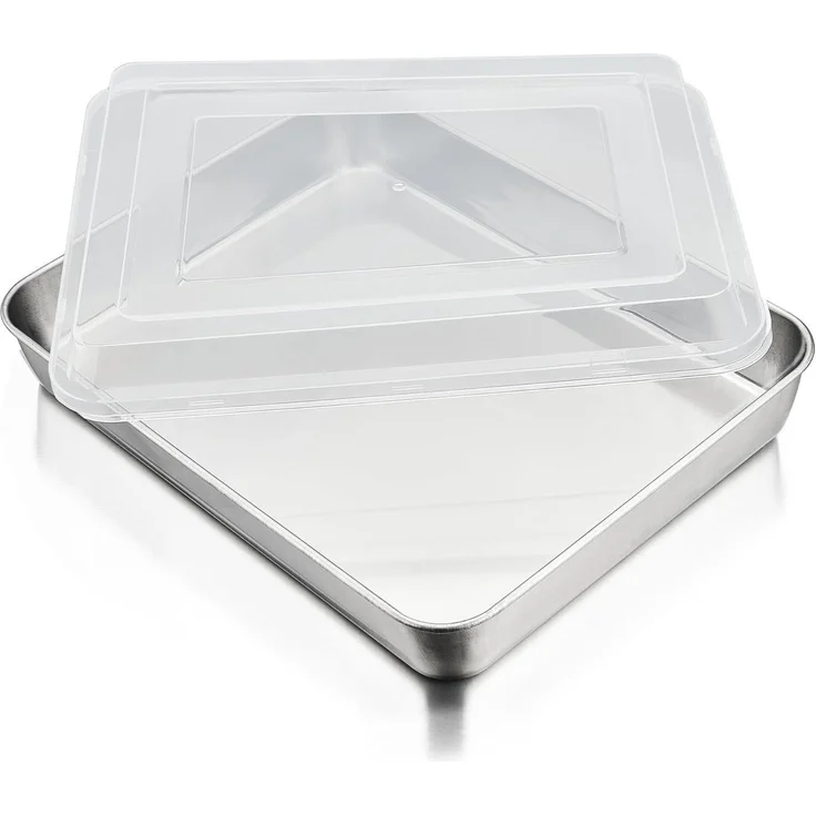 Homikit Edelstahl Backblech mit Deckel 26,5x20,5x4,7 cm Ghostwriter – Bild 1