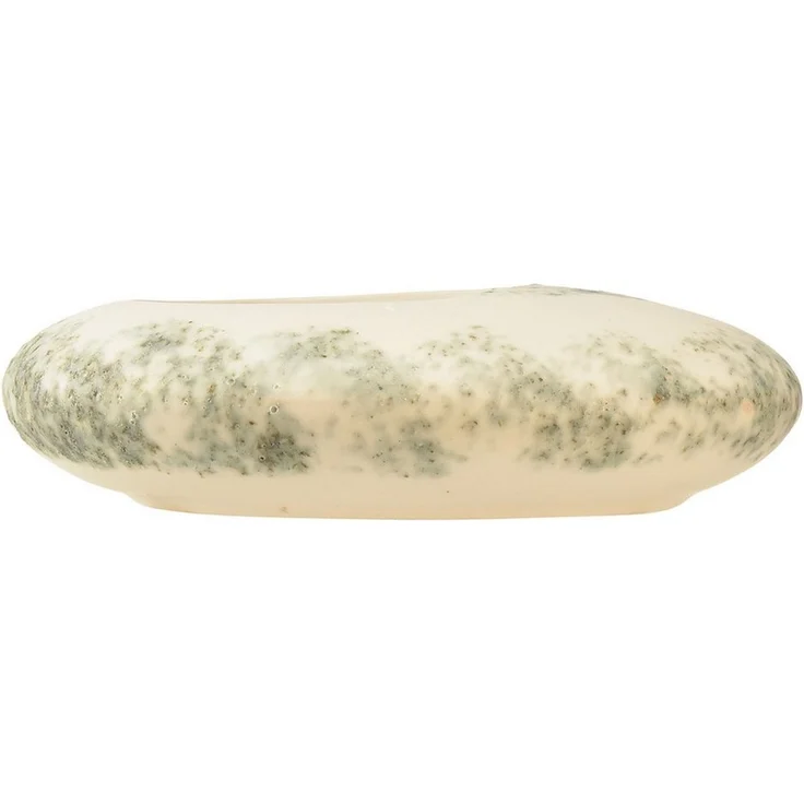 Viana Übertopf Dekoschale Keramik oval Creme Graugrün 19×14×5cm modern – Bild 3