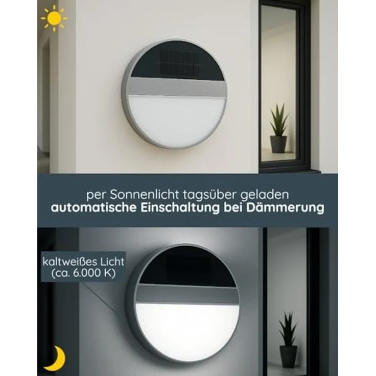 MeLiTec LED Außen-Wandleuchte Solar Wandleuchte SWL06, nein – Bild 2