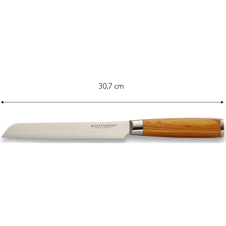 ECHTWERK Messer-Set Damaszener (Set, 3-tlg), Küchenmesser-Set mit Holzgriffen in natürlicher Optik – Bild 3