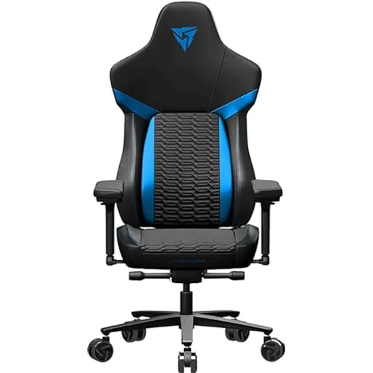 ThunderX3 CORE Racer Gaming-Stuhl, Ergonomisch, SYNC6 Sechsfache Verstellbarkeit, CORED.RDY 360 Technologie, Abnehmbares Kopfstützenkissen, Vielseitige 3-in-1 Fußstütze, Blau – Bild 2