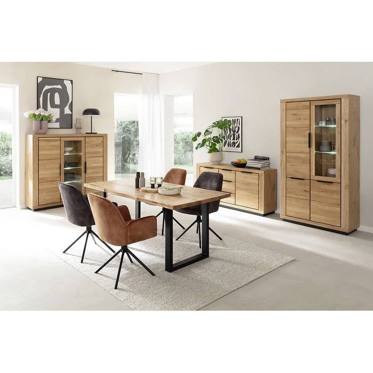 Sideboard >GRENO< in Wildeiche geölt, Wildeiche teilmassiv - 163x80x40cm (BxHxT) – Bild 4