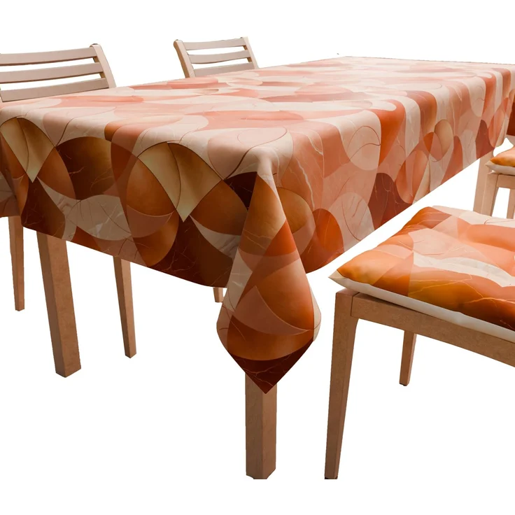 Petti Artigiani Italiani - Tischdecke, Küchentischdecke aus Mikrofaser, schmutzabweisend, Herz-Design Kupfer X18 Plätze (140 x 360 cm), 100% Made in Italy