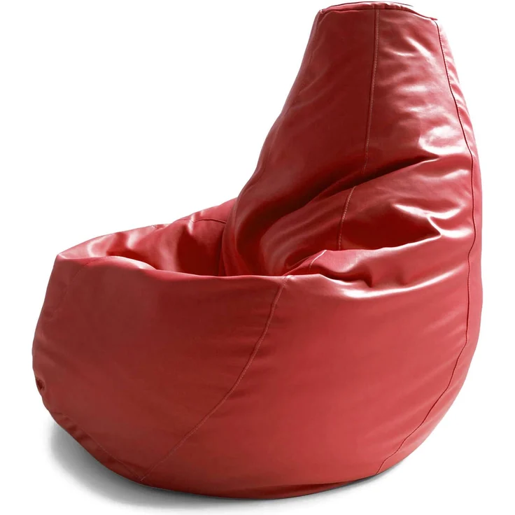 Dmora Asino-Pouf, Sitzsack-Pouf, Sitzsack aus Kunstleder, 100 % Made in Italy, 70 x 70 x 110 cm, Rot – Bild 1