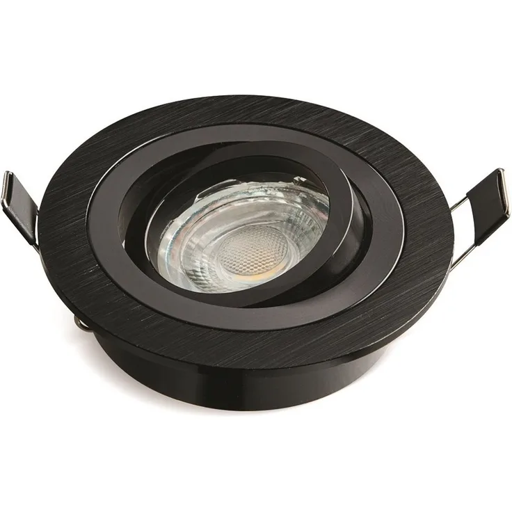 Heitronic Nr. 500595-HE Einbaustrahler DL7801 Rund schwarz GU10 78mm