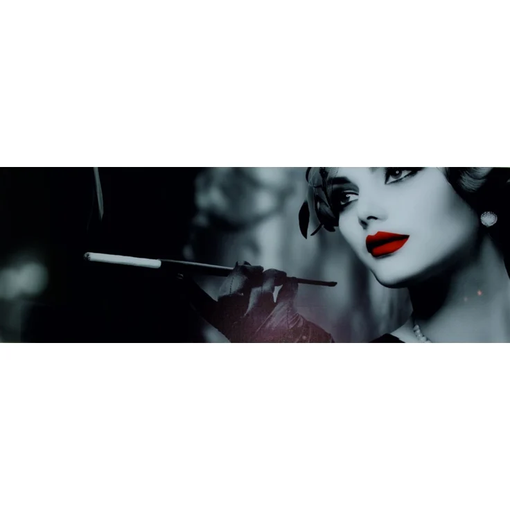 Glasbild - Smoking Lady 95x33cm Glasbilder Wandbild Bild Dekobild 11215