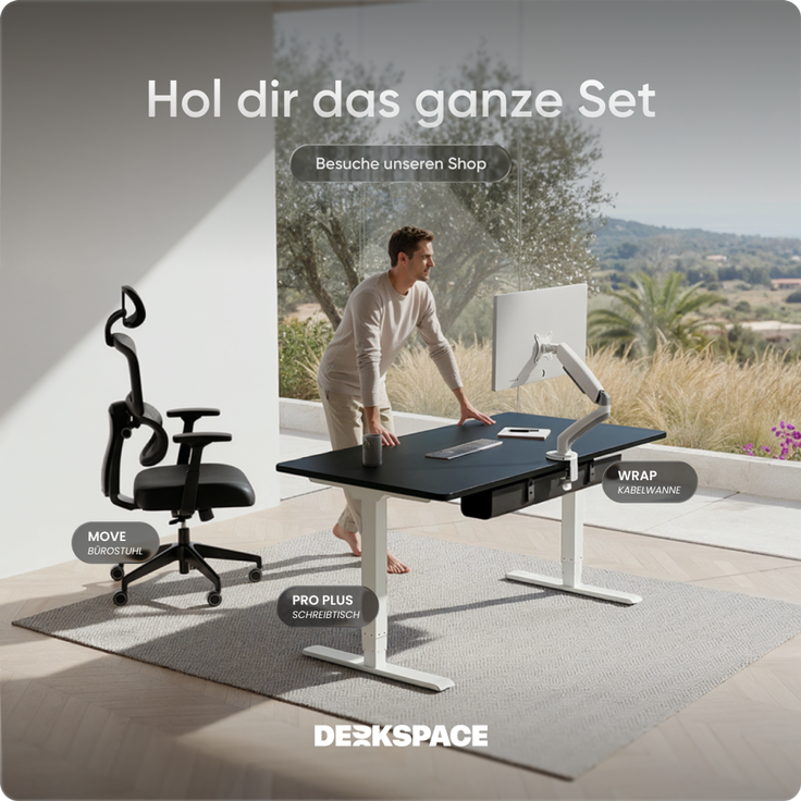 DESKSPACE PRO Plus Höhenverstellbarer Schreibtisch Gestell - Dual-Motor Tischgestell, Elektrisches Tischgestell mit Memory Funktion (Weiß) – Bild 9