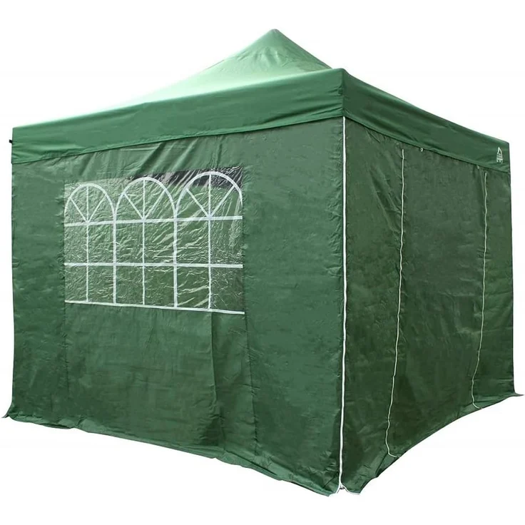 All Seasons Gazebos 3x3 m vollständig wasserdichtes Faltpavillon mit 4 Seitenteilen - Grün – Bild 2
