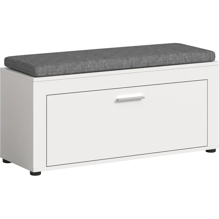 xonox. home Garderobe Jam X8BA9632 Sitzbank inkl. Sitzkissen Bank in weiß Nb, ca. 100 x 44 x 35 cm – Bild 1