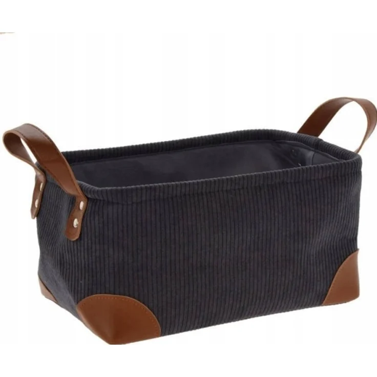 Home Styling Collection Aufbewahrungskorb aus Cord mit Griffen 30 x 20 x 15 cm