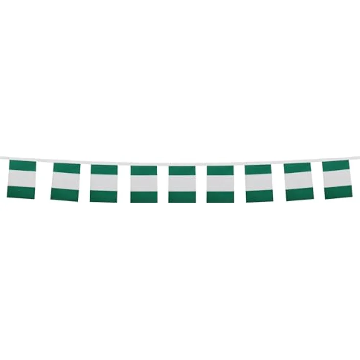 AZ FLAG - Fahnenkette Nigeria 6 Meter Mit 20 Flaggen - 21x14 cm - Nigerianische Girlande Flaggenkette 14 x 21 cm – Bild 5