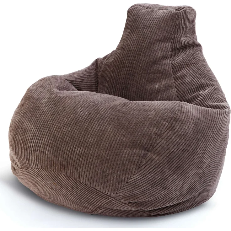 Green Bean® Sitzsack mit Rückenlehne 80x80x90cm - Gaming Chair mit 230L Füllung Cordstoff - Bean Bag Bodenkissen Lounge Sitzhocker Relax-Sessel Gamer Gamingstuhl Dunkelgrau – Bild 1