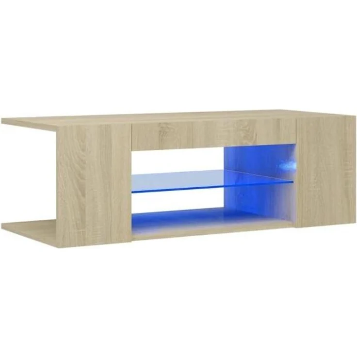 vidaXL TV-Schrank mit LED-Leuchten Sonoma-Eiche 90x39x30cm 804241 – Bild 1