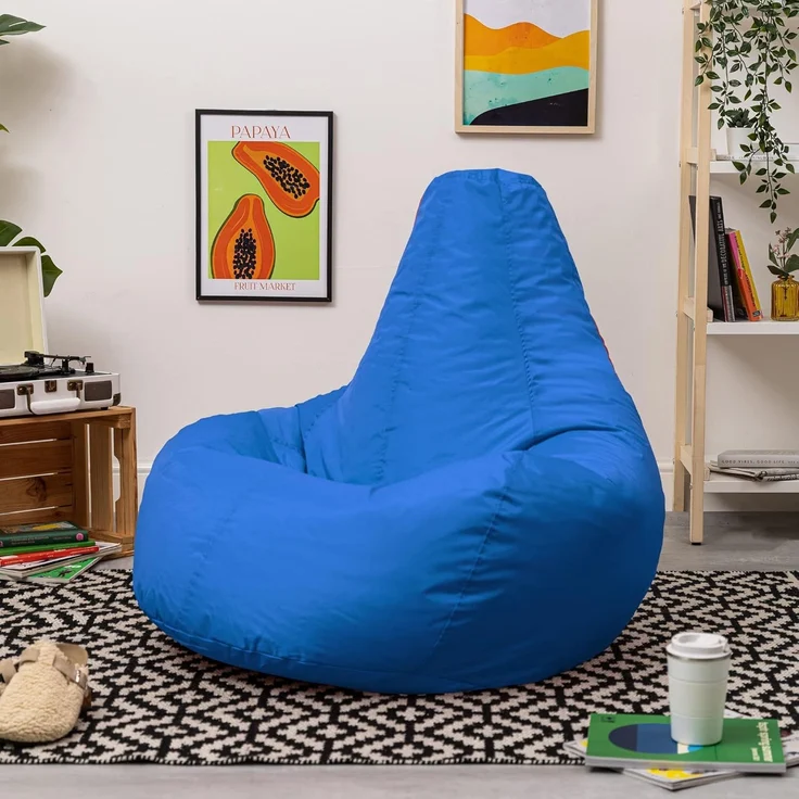 Bean Bag Bazaar Gaming Sitzsack „Recliner“, Gamer Sitzsack für Erwachsene und Kinder, Indoor Outdoor Sitzsack Sessel Gaming mit Füllung (Sitzsack, Blau) – Bild 4