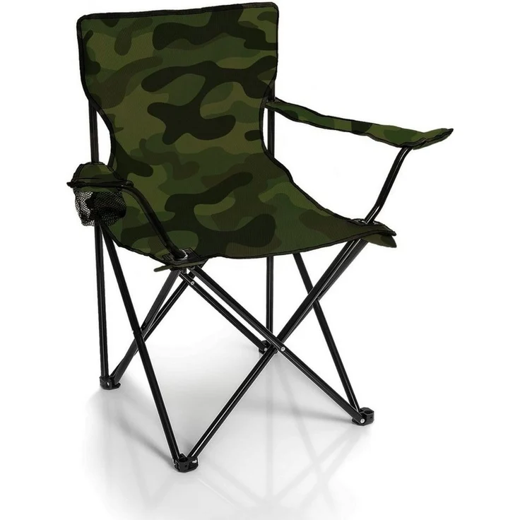 BigDean Campingstuhl Faltstuhl Campingstuhl Anglerstuhl Getränkehalter Klappstuhl (Packung, 1 St), Tarnmuster, Camouflage, Camo, Klappbar, Getränkehalter, Tragetasche – Bild 5