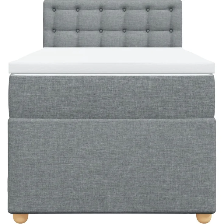 vidaXL Boxspringbett mit Matratze Hellgrau 90x200 cm Stoff 3288877 – Bild 6