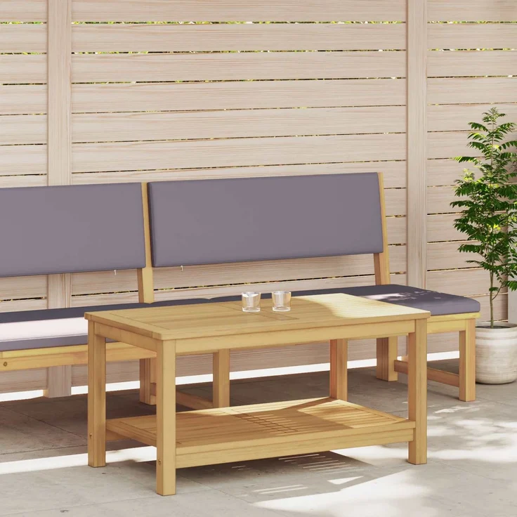 vidaXL Beistelltisch Öl-Natur 90 x 50 x 45 cm Massivholz Akazie 42026803 – Bild 3