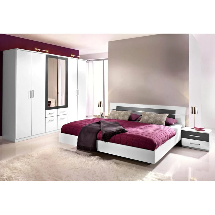rauch Schlafzimmer-Set Komplettschlafzimmer Schlafzimmer BURANO mit Schrank in 3 Breiten, (Set, 4-tlg), Bett 180x200 cm und 2 Nachttischen MADE IN GERMANY – Bild 1