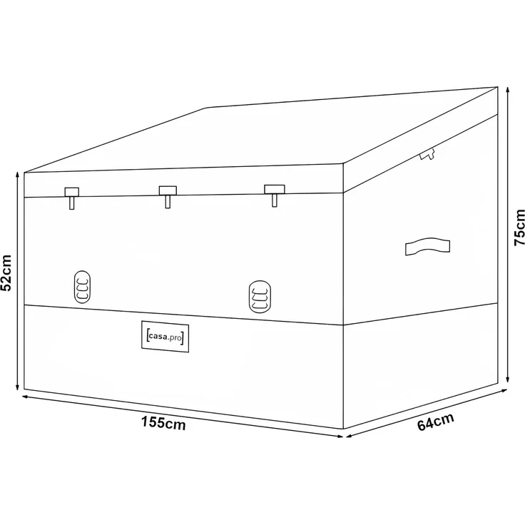 Aufbewahrungsbox Alanno 155x64x75cm Grün/Schwarz [casa. pro] – Bild 4