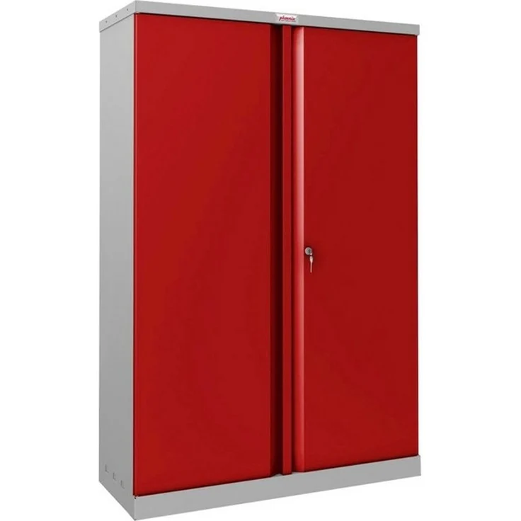 Phoenix Stahlschrank SCL1491GRK 2 Türen 3 Böden grau/rot Schlüssel – Bild 4