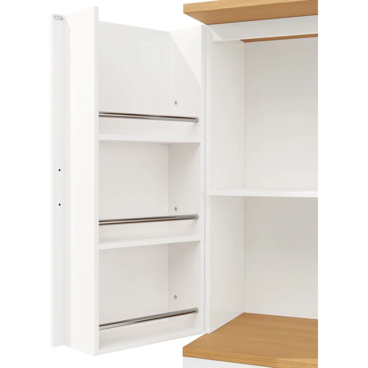 MODFU Hochschrank Küchenschrank,Vitrinenschrank,Buffetschrank (mit 12 Türfächern & Schubladen, 4-stufiges verstellbares Snack-Regal, Anti-Kipp-Schutz, 1-St, 80x40x180cm) – Bild 9
