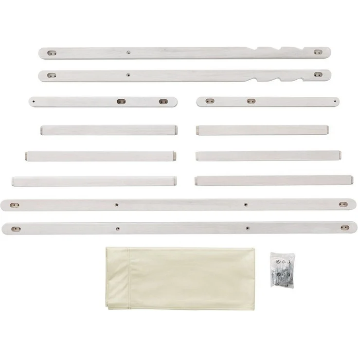 Liegestuhl Strandliege Weiß Gartenliege Klappbar Sonnenliege Strandstuhl Beige – Bild 6