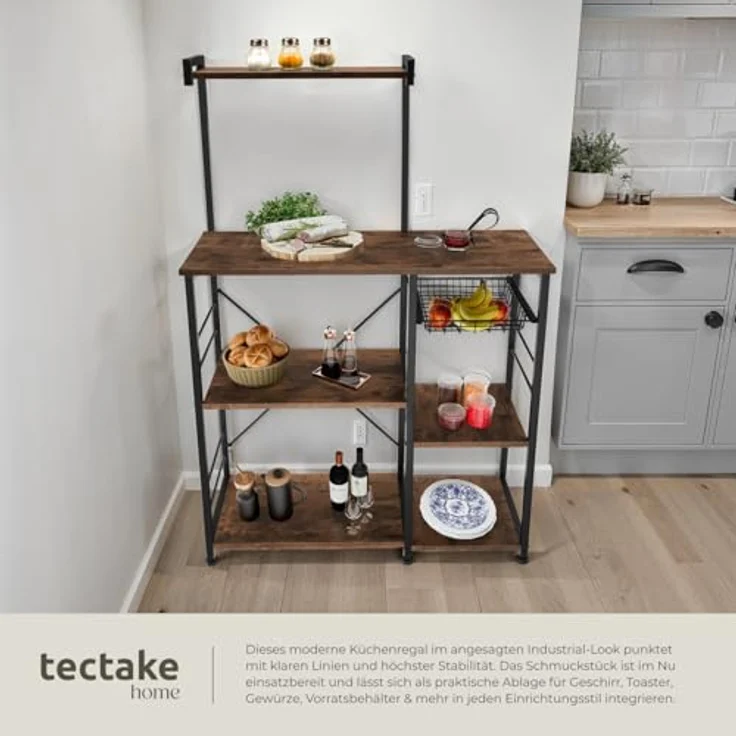 tectake Küchenregal Crawley, Einzelstück, Industrial Style – Bild 6