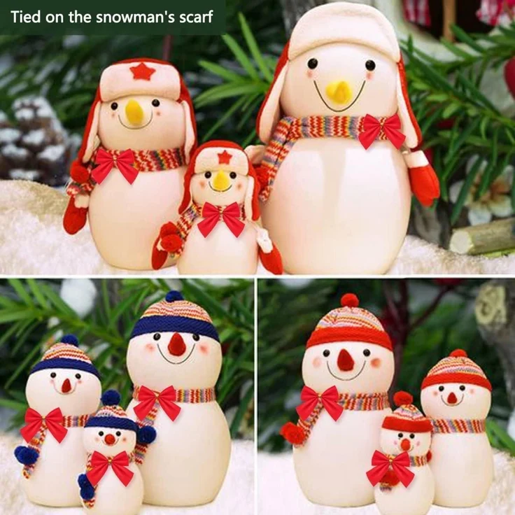 96 Rote Weihnachtsschleifen 6cm, Festliche Geschenkschleifen für Weihnachten – Bild 6