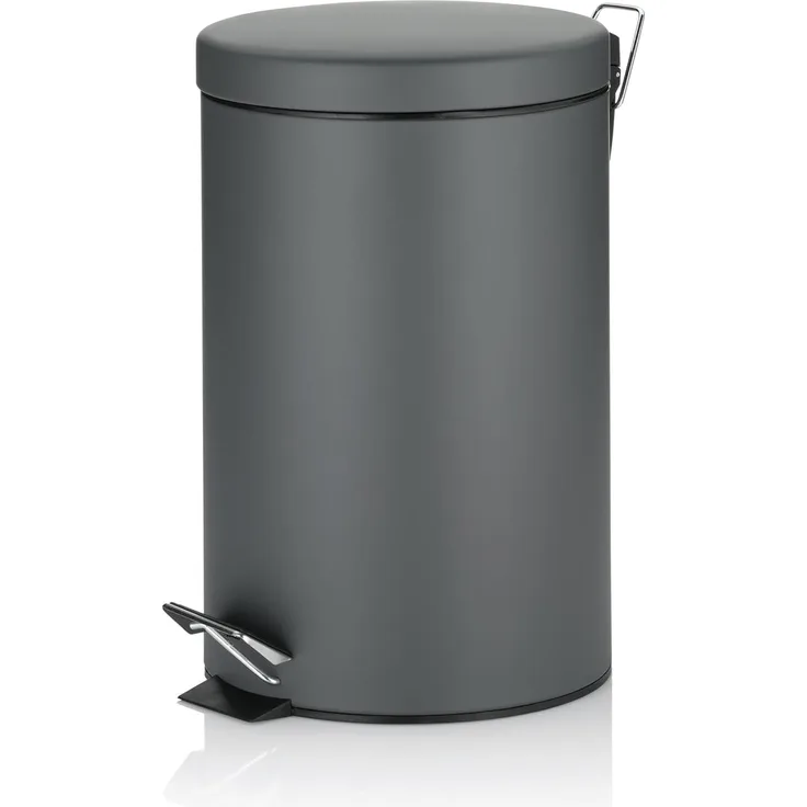 Kela 10942 Kosmetikeimer, 12 l, Silent Close, Metall, Timon, Dunkelgrau