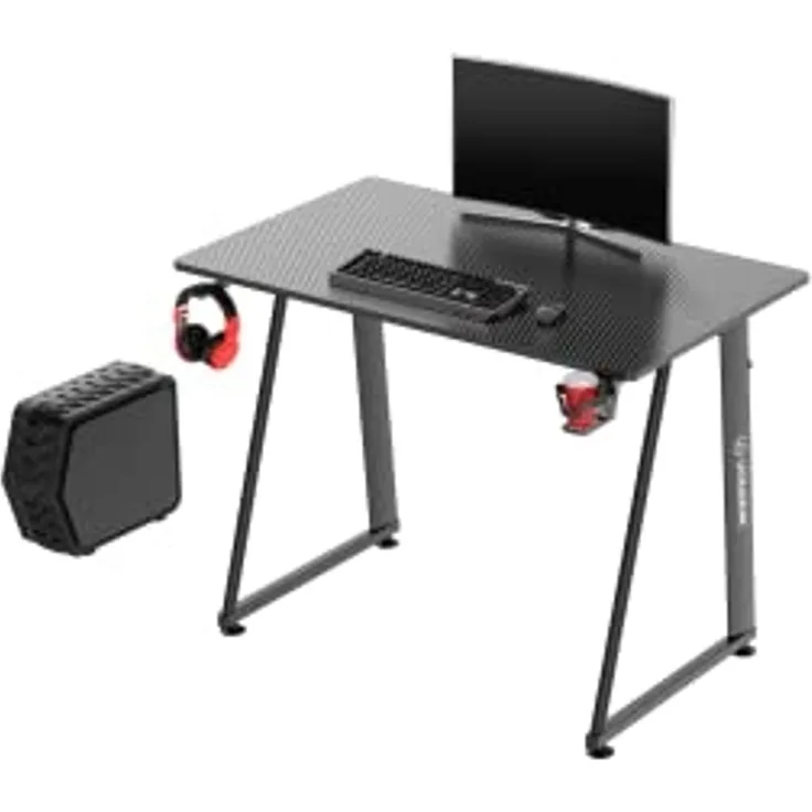 Ultradesk ENTER V2 Gerade Rechteckige Form Gaming Schwarz 1000 mm 600 mm
