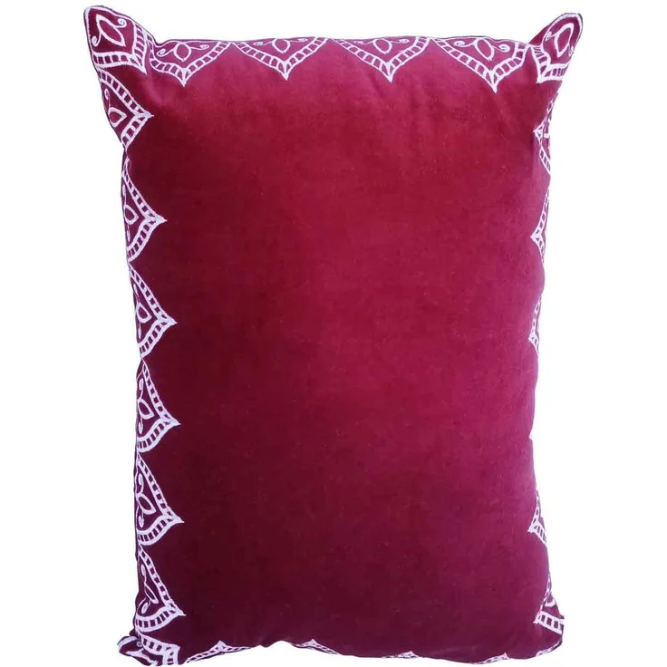 Marokkanisches Samtkissen Luka Bordeaux – Bild 4