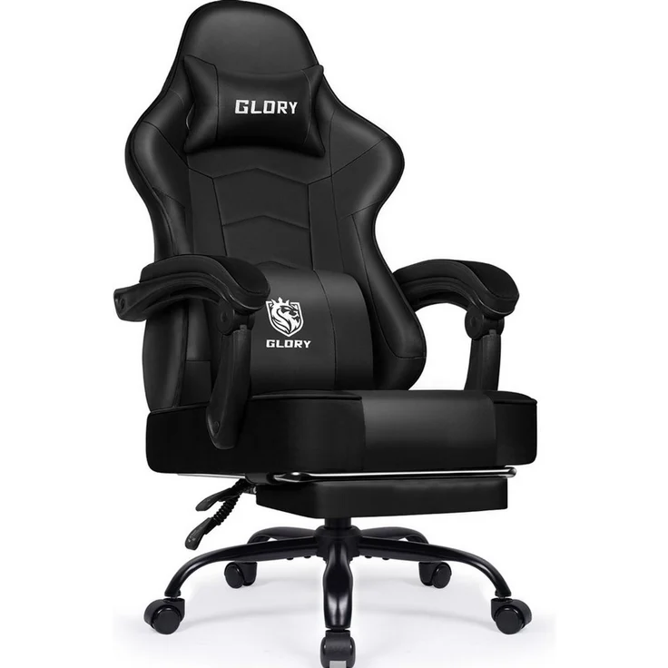 Hiazurm Gaming-Stuhl Gaming Stuhl, Bürostuhl mit Fußstütze,Klappbare gepolsterte Armlehnen (Bürostuhl Chefsessel Wippfunktion bis zu 170), Ergonomischer Gamer Stuhl 150 kg Belastbarkeit – Bild 5