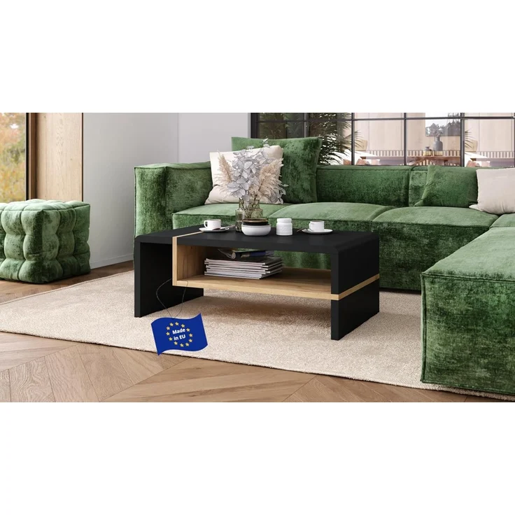 designimpex Couchtisch Design Wohnzimmertisch Folk 01 Tisch mit Ablagefläche – Bild 1