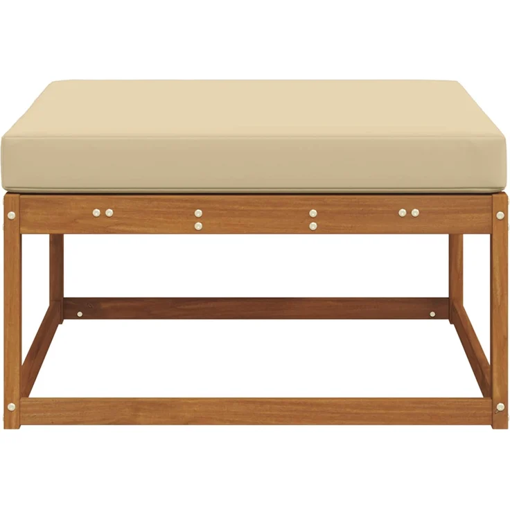 vidaXL Outdoor-Fußhocker Massivholz Akazie Natur und Beige 900530 – Bild 4