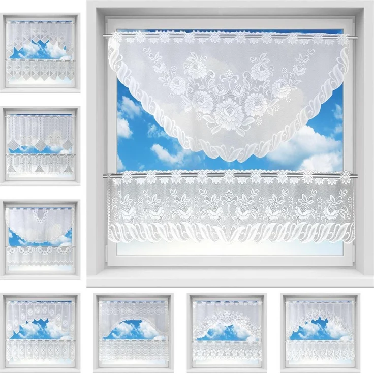Arsvita Bistrogardinen-Set 2-teilig 160x30 cm und 160x60 cm (BxL) - Design: Elvira – Bild 3
