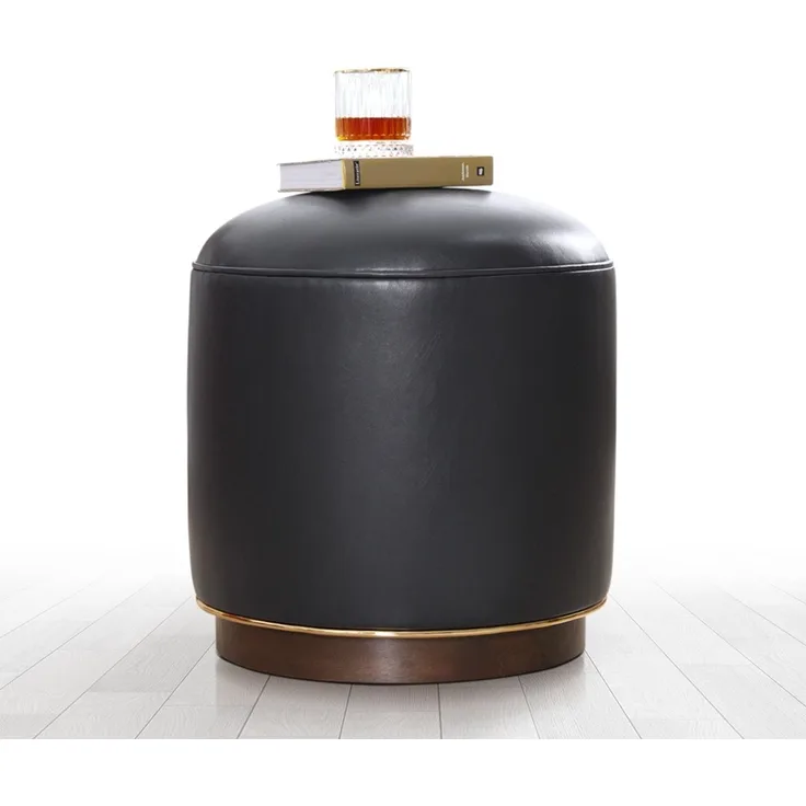 Hanah Home 'Milotte - Anthracite' Pouffe, Anthrazit, 42 x 43 x 42 cm