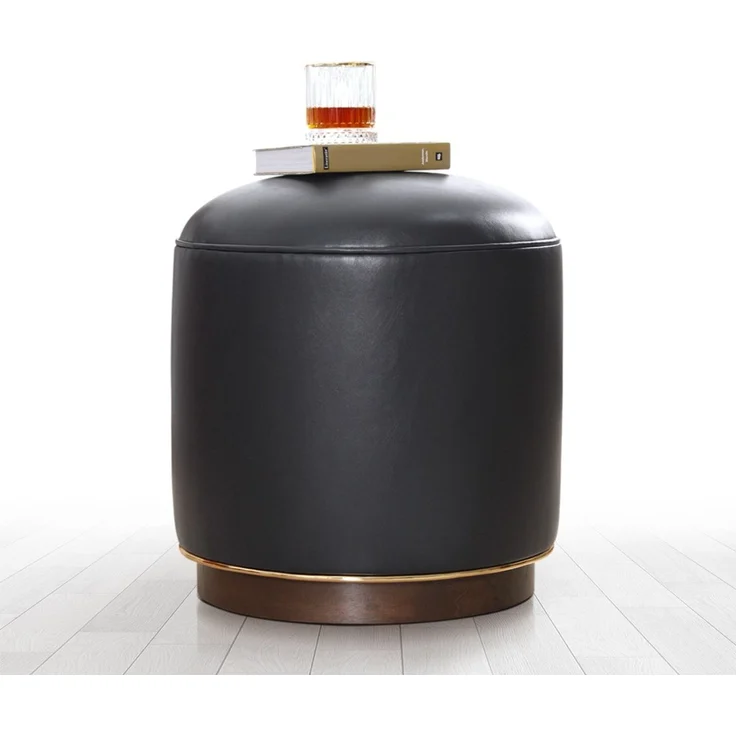 Hanah Home 'Milotte - Anthracite' Pouffe, Anthrazit, 42 x 43 x 42 cm – Bild 1